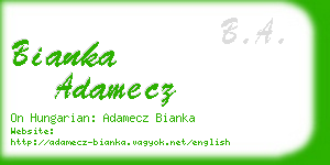 bianka adamecz business card